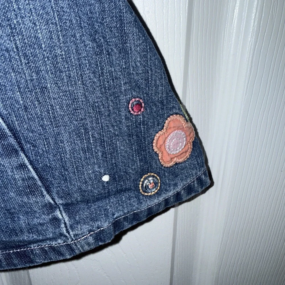 Vtg Y2K Gymboree Flower Denim Dress Girls 18-24 Months 2006
